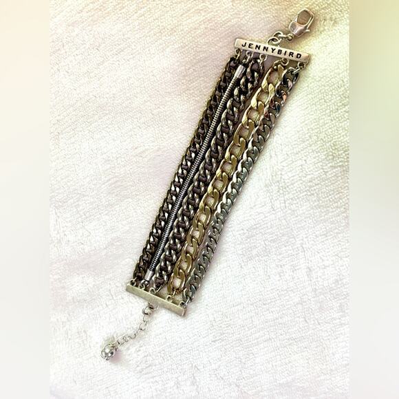 Jenny Bird Multi-metal Chain Link Cuff Bracelet - Picture 1 of 2